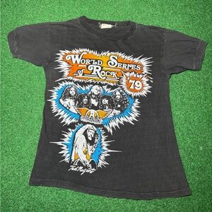 World Series Of Rock 70s Concert Shirt Aerosmith ACDC Journey 15x21 T Shirt XXS